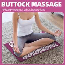 Bộ ba thảm massage châm cứu và cứu ngải màu tím, thảm massage bấm huyệt yoga, thích hợp sử dụng tại nhà, cắm trại, du lịch, bộ thảm châm cứu, thảm massage châm cứu, bộ thảm châm cứu xốp sen. - Màu tím - Xem 6