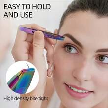 4pcs High Precision Stainless Steel Hollow Tweezers, Eyebrow Grooming Set, Eyebrow Tweezers, Ideal Gift For Thanksgiving - Multicolor - View 3