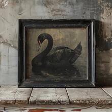 1 pieza, Póster de arte gótico de cisne negro, impresión de lienzo vintage sin marco, decoración de pared de Dark Academia para sala de estar, dormitorio, oficina en casa - decoración perfecta para dormitorio y apartamento - 111 - Ver 3