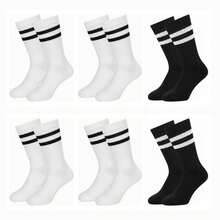 Men Sports Socks - Black and White - View 1