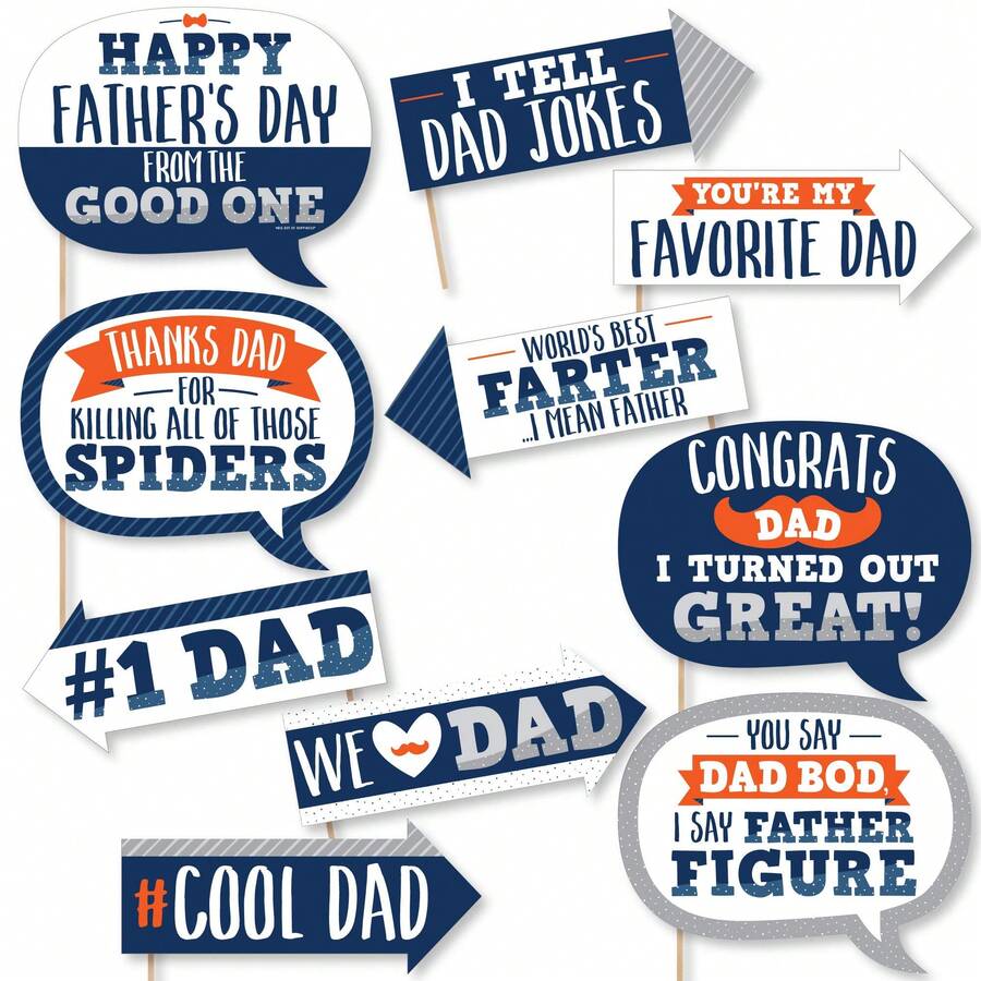 10 piezas Papel Puntos Grandes de Felicidad Divertido Feliz Día del Padre - Amamos al Papá Juego de Accesorios para Photocall - Ver 1