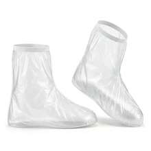 10 pares de fundas impermeables para zapatos desechables de plástico transparente para botas de lluvia con apertura elástica transparente para hombres y mujeres protectores de zapatos antideslizantes - como en la foto - Ver 1