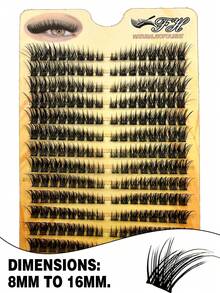 14 Rows, 224 Clusters, Synthetic False Eyelashes, Measuring 8–16 Mm In Length. Thick, Slightly Wavy, Long-Lasting, And Easy To Apply. Suitable For Daily Wear And Photography Use. Ideal For Both Professionals And Beginners. The Thick Lashes And Comfortable Fit Make Them Perfect For Beginners In Makeup Application. - View 7