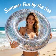 60# Thickened PVC Inflatable Swim Ring With Sequin Cartoon Design, Armpit Swim Ring, Lifebuoy, Summer Beach Swimming Pool Party Water Sports Swim Ring - Inflatable Swimming Ring - View 1
