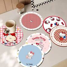 30*30cm Cute Cartoon Heat Insulation Coaster, Waterproof Anti-Slip Desk Mat, Heat Resistant Cup Pad - Random Color Pattern - View 1