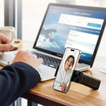 Adjustable Airplane Phone Holder Clip - 360° Rotating Travel Phone Stand, Fits Tray Tables, Hands-Free Viewing Stand For Airplane, Car, Office And Home, Compact Foldable Phone Accessory