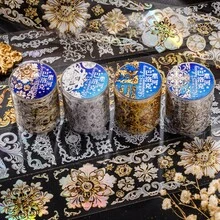 have a good day 1卷 78.74英寸（200厘米）复洛克风格相框贴纸，卷装，可用于剪裁装饰、手机壳、日记本、美学相册、DIY拼贴卡片、创意手工日记、学习用品等（随机发送4款中的1款）剪贴簿用品 - 查看 2