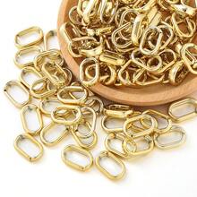 50个椭圆形亚克力首饰连接器，U形开口环，适用于DIY手链，首饰制作配件 - 金色 - 查看 8