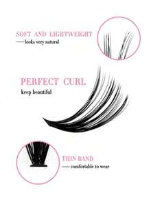 DIY 40D D-Curl Eyelash Cluster False Lashes Set, 9-16mm Mixed Length - D - View 3
