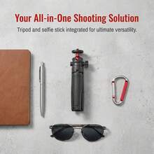 Chân máy mini cho DJl Osmo Action 5 Pro/4/3, giá đỡ để bàn di động có thể kéo dài kèm bộ chuyển đổi gắn máy ảnh, màu đen Twilight. - Xem 9