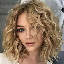 12-Inch Medium Length Curly Wig, Soft & Natural Looking Roots, Suitable For Women, Essential For Beautiful Holidays, Suitable For Beginners, Comfortable To Wear, Can Be Used For Daily, Wedding, Party, Cosplay, Music Festival And Other Occasions, An Ideal Gift For Girlfriend, A Fashion Essential - Multicolor - View 2