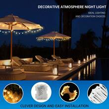 1PC, 50LED Battery Powered 8 Modes Remote Control LED Umbrella Lights Patio Umbrella String Lights Outdoor Umbrella Pole Lights DIY White Ball Fairy Lights Wireless Umbrella Lights For Patio Backyard Garden Camping Tent (Without Battery) - Đèn LED String Light - Xem 2