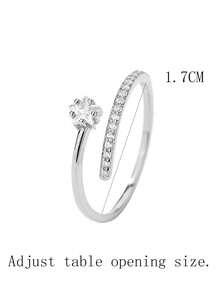 1枚闪亮水晶星形戒指，镂空设计，可个性化定制，百搭，创意十足，清新简约 - 星星 - 查看 5