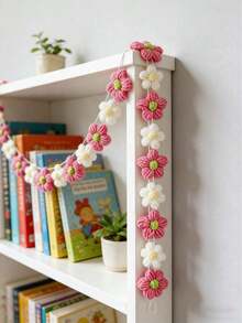 1pc Sunflower Bow Decor Woven Floral Boho Farmhouse Style Floral Hanging Rope Cute Room Decoration Home Party Wedding Holiday Photo Backdrop Suitable Living Room Bedroom Dorm Apartment Entryway Spring Summer Festival Celebration Decor - Nhiều màu 2 - Xem 2