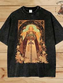 Summer Topssummer Tops2026Princess Zelda T Shirt, Legend Of Zelda Shirt, Retro Gaming T-Shirt, Fantasy Character Tee, Hero Ofsummer Clothessummer Clothes - Đen 10 - Xem 1