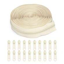 1 Set, #5 Nylon Zipper (Zipper Length 177 Inches/4.5 Meters) + 20 Zipper Pulls, 20 Colors Available, Suitable For Clothing, Bags, Sewing Replacement And More - 5nl+20cpt - View 25