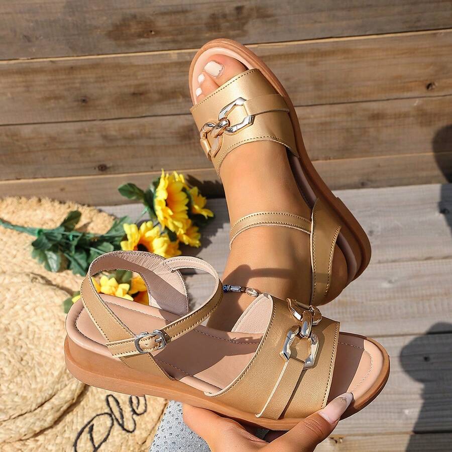 Giày sandal cao gót đế xuồng thoáng khí, nhẹ, chống trơn trượt dành cho nữ. - Rượu sâm banh - Xem 1