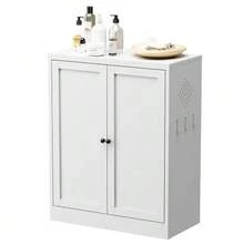 88 Cm High, Freestanding Storage Shelf In White Metal – Kitchen Cabinet With Height-Adjustable Shelves, Ergonomic Handles, Assembly Required, Space-Saving Kitchen Storage. - 白色 - 查看 8
