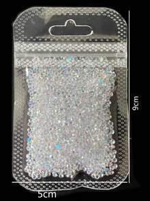 1.400 Peças Zircônia Redonda 2mm 3D, Acessórios de Cristal Diamante Rhinestone para Decoração de Unhas, Materiais de Manicure - Prata - Visão 3