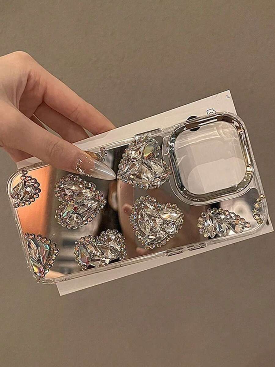 镜面银色钻石心形手机壳，兼容苹果 17 Pro Max/ 17 Pro/ 17 手机壳，也兼容苹果 16 Pro Max/ 16 Pro/ 16/ 15 Pro Max/ 15 Pro/ 15 手机壳，以及新款苹果 14 Pro Max/ 13 Pro/ 13/ 12/ 11 手机壳 - 彩色 - 查看 1