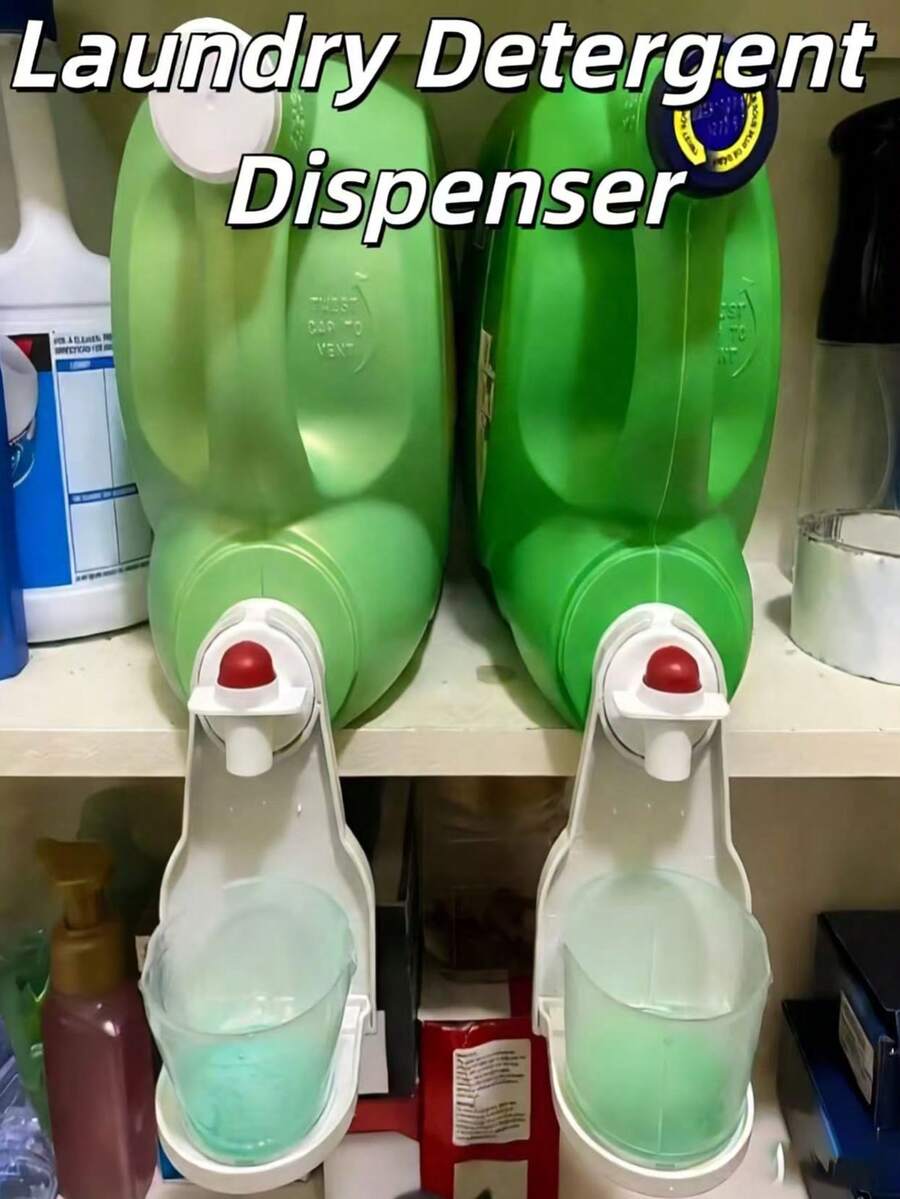 Silicone Laundry Detergent Cup Holder With Drip Tray, Laundry Detergent And Fabric Softener Dispenser With Drip Collector, Laundry Room Organization