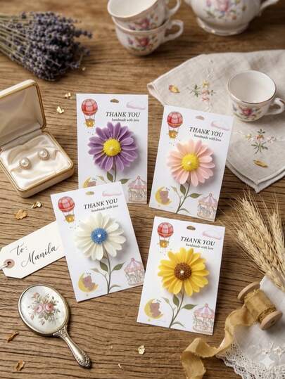 Cute Daisy Card, Smokeless Fragrance Candle, Long-Lasting Aroma, Bedroom Fragrance, Home Decor, Women's Birthday Gift, DIY Handmade Fragrance Candle, Suitable For Home Bedroom Decor, Handmade Gifts, Fragrance Candles For Home Decor, Fireplace, Living Room, Central Decoration, Office, Valentine's Day Gift, Candle Set, Fragrance Candle, Friend Gift, Women's Gift, Wedding, Mother's Day And Other Occasions
