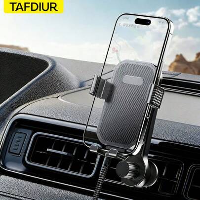 TAFDIUR Giá đỡ điện thoại gắn khe gió điều hòa ô tô, tự khóa, xoay 360° và tay đỡ có thể kéo dài, phù hợp với mọi điện thoại thông minh - Lắp đặt dễ dàng, thiết kế tiện dụng khi lái xe.