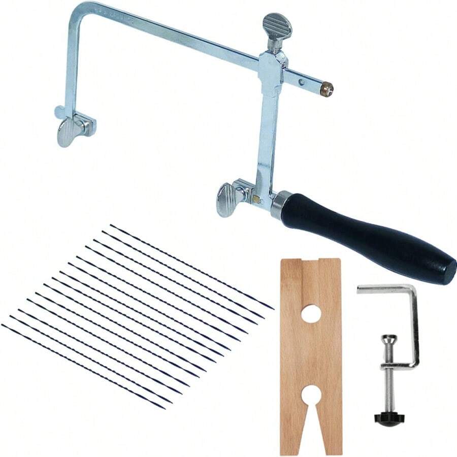 多功能珠宝制作工具套装，含可调节锯架、V型槽砧座和夹具 - 不锈钢工艺套装，适用于抛光和精密切割