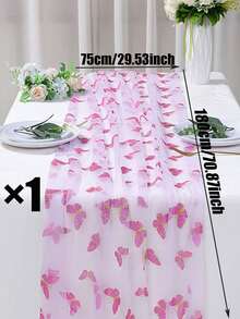 Wedding Butterfly Mesh Table Runner, Elegant Purple Butterfly Design Table Cover,Suitable For Wedding Party Table Decoration, Kitchen & Dining Room Decor, Birthday, Wedding, Wedding Event Decorations, Wedding Venue Decor. - One Size Fits All - View 14