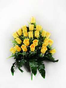 24pcs Artificial Rose Bouquet, Elegant Rose Shaped, Plastic Material, Suitable For Cemetery, Bright Decoration Without Maintenance, Suitable For Cemetery And Funeral Home, Elegant Memorial Decoration, Eternal Commemorative Floral, Outdoor Artificial Flower - Multicolor - View 12