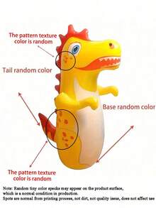 1PC Children's Dinosaur Inflatable Tumbler Toy, PVC Material, Boxing Punching Bag, Water-Fillable Base, Home Parent-Child Interactive Fitness Toy, Random Dinosaur Print Texture/Suitable For Indoor Family Sports And Play - Multicolor - View 10