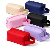 Kit 5 Necessaires Lisas Sem Estampa Para Personalizar Brinde - Vermelho - Visão 8