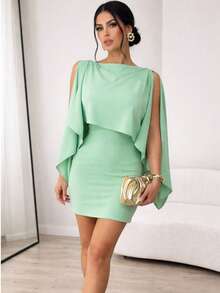 Evening Wedding Party Dress And Blouse Set - 淺綠色 - 查看 2