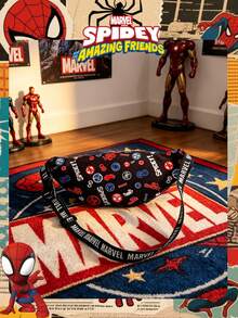 Marvel 1个漫威官方授权蜘蛛侠图案腰包，多功能斜挎包，男童休闲单肩包，轻便可调节肩带胸包，卡通零钱包，臀包，适合男孩、年轻粉丝、学生，完美适用于日常上学、户外玩耍、主题公园游玩、假期旅行和运动。 - 彩色 - 查看 10