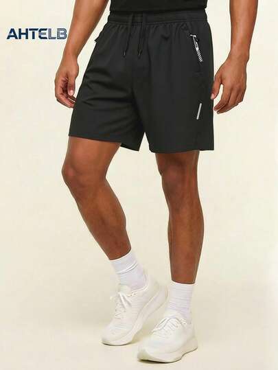  AHTELB 男士运动短裤，夏季款，拉链口袋，抽绳腰带，轻盈透气，训练短裤，休闲短裤，运动短裤，泳裤，沙滩短裤，旅行短裤，送给朋友、女朋友、丈夫、男朋友的礼物