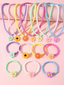 Bộ 2 món trang sức mặt dây chuyền hình hoa cúc bằng acrylic dễ thương cho bé gái, thích hợp đi học, mặc hàng ngày và các dịp lễ hội. - Nhiều màu - Xem 17