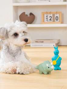 Dinosaur Pet Latex Chew Toy, Teeth Cleaning Squeaky Toy To Relieve Boredom For Teddy, Poodle And Other Small Dogs - Multicolor - View 9