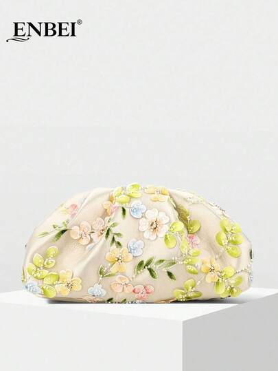  ENBEI Elegant Floral Embroidered Clutch - Sequin Cosmetic Bag, Bridesmaid Handbag, Evening Dress Accessory, Formal Clutch. This Fashionable Clutch Is The Ideal Choice For Women's Party Looks, Perfectly Matching Various Party, Wedding, Ball, And Formal Dinner Occasions. Whether Paired With Holiday Dresses, Evening Gowns, Or Sequin Dresses, It Can Showcase An Elegant Style.