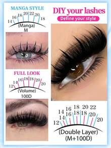 100D/120D/150D Long 10-18mm Eyelash Clusters, Thick Individual Lashes, DIY Pointed Lash Extensions, Mega Cluster Lash Extensions, Mink Lash Strips, Thick Lashes, Russian False Lash Set, 4 Styles Isolated Lash Clusters, Pointed False Lashes, Isolated Lash Clusters, Various Natural Looks, Reusable Segmented False Lashes, Thin And Ultra Soft DIY Home-Made False Lash Set, DIY Lash Extensions, Lash Extension Products, Suitable For Daily Life, Wedding, Date, Party, Music Festival And Halloween - DD - 查看 3