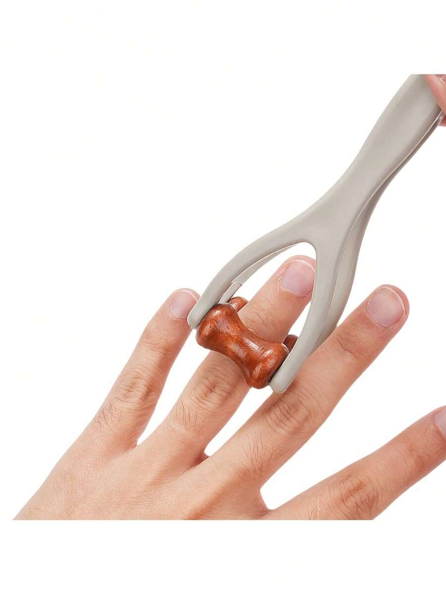 Fingermassagegerät, Handmassagegerät, geeignet für Karpaltunnelsyndrom. Doppelseitiger Hartholz-Massageroller, verwendet zur Linderung von Triggerfinger, Handunbehagen und Stressabbau