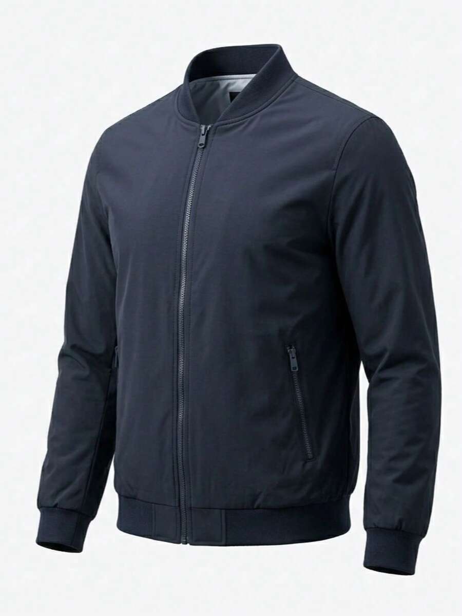 Men's Slim Fit Lined Dress Jacket - Stylish Winter Jacket StopTop - Navy Blue - View 1