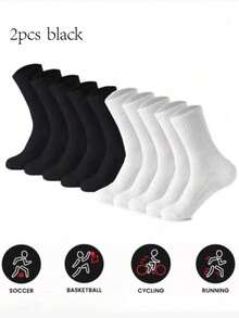 50 pièces/paquet, 40 pièces/paquet, 30 pièces/paquet, 24 pièces/paquet, 20 pièces/paquet Chaussettes de sport ajustées noires et blanches pour femmes, chaussettes de course, convenant pour le cyclisme, chaussettes d'équipage épaisses, confortables pour le port quotidien, chaussettes longues décontractées et chaudes pour couples, antibactériennes et respirantes, convenant pour le port à la maison, 12 pièces/paquet, 10 pièces/paquet, 8 pièces/paquet, 6 pièces/paquet, 4 pièces/paquet, 2 pièces/paquet - Multicolore - Voir 11