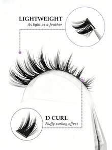 Anime Lash Clusters Kit 9-16mm 140pcs Wet-Look Fairy Eyelash Clusters With Lash Bond&Seal, Tweezer DIY Eyelash Extensions Kit Spiky Manga Individual Lashes Suitable For Daily Wear, Wedding, Date, Party, Music Festival Ultra-Thin Lash Band Lashes, Eyelashes, Fake Lashes DIY At Home - 黑色 - 查看 3