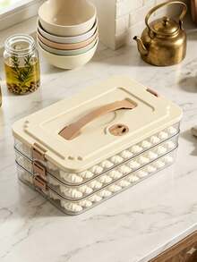 1pc Fresh Storage Box With Dual Side Locks "Compass Timer" Food Container. Stackable Design, Perfect For Dumplings, Steaks And Desserts. Suitable For Refrigerator, Freezer, Kitchen And Dining Area, An Ideal Meal Prep Storage Box. - Multicolor - View 11