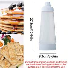 1 cái dụng cụ rót bột bánh kếp - Dễ rót, có bi trộn và vòi silicon chịu nhiệt, dung tích 1000ml, dễ vệ sinh, thích hợp làm bánh quế, kem, v.v. - trắng - Xem 3
