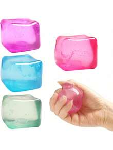 1/4pcs Squeeze Stress Relief Ball - Slow Rebound Dough Pressure Ball Soft Fidget Toy, Stretching Sensory Cube Pressure Ball Toy Suitable For ADD/ADHD - Multicolor - View 5
