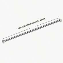 Thanh treo quần áo bằng thép không gỉ có thể điều chỉnh từ 15,75-74,8 inch, thanh treo rèm tắm, thanh treo rèm cửa, thanh treo rèm không cần khoan, thanh treo rèm phòng tắm, rèm phòng ngủ, rèm nhà bếp, thanh treo quần áo có thể kéo dài, chắc chắn và bền bỉ để treo quần áo, rèm tắm, thanh treo dạng ống lồng, thanh treo quần áo - Bạc - Xem 18