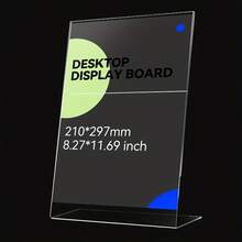 1/3pcs High-Quality Acrylic Standee | A4/A5/A6 Transparent Acrylic Menu Advertising Display Stand, L-Shaped Vertical Sign/Tabletop Display Holder, No Assembly Required - Multicolor - View 3