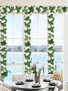 1 pièce Vigne de fleurs de cerisier artificielles, longueur 220 cm, blanc/rose, faite de matériau PE, plante artificielle, convient pour la Saint-Valentin, Pâques, le jardin, le restaurant, le mariage, le dortoir/bureau, les fêtes en plein air, l'anniversaire, la porte d'entrée, l'hôtel, le salon, la chambre à coucher, le banquet, la décoration de cuisine - Multicolore - Voir 11