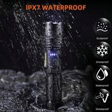 High Power Searchlight Flashlight, Rechargeable Tactical LED Torch With 18650 Battery & Type-C Charging, Super Bright Camping Lamp, Zoomable Spot/Flood Beam, 5 Modes Including Strobe, Durable Water-Resistant Construction For Search Rescue, Hunting, Camping, Hiking, Emergency Kit, Gift For Adventurers First Responders Built-In 1200mAh Battery - Highlight Flashlight - View 10